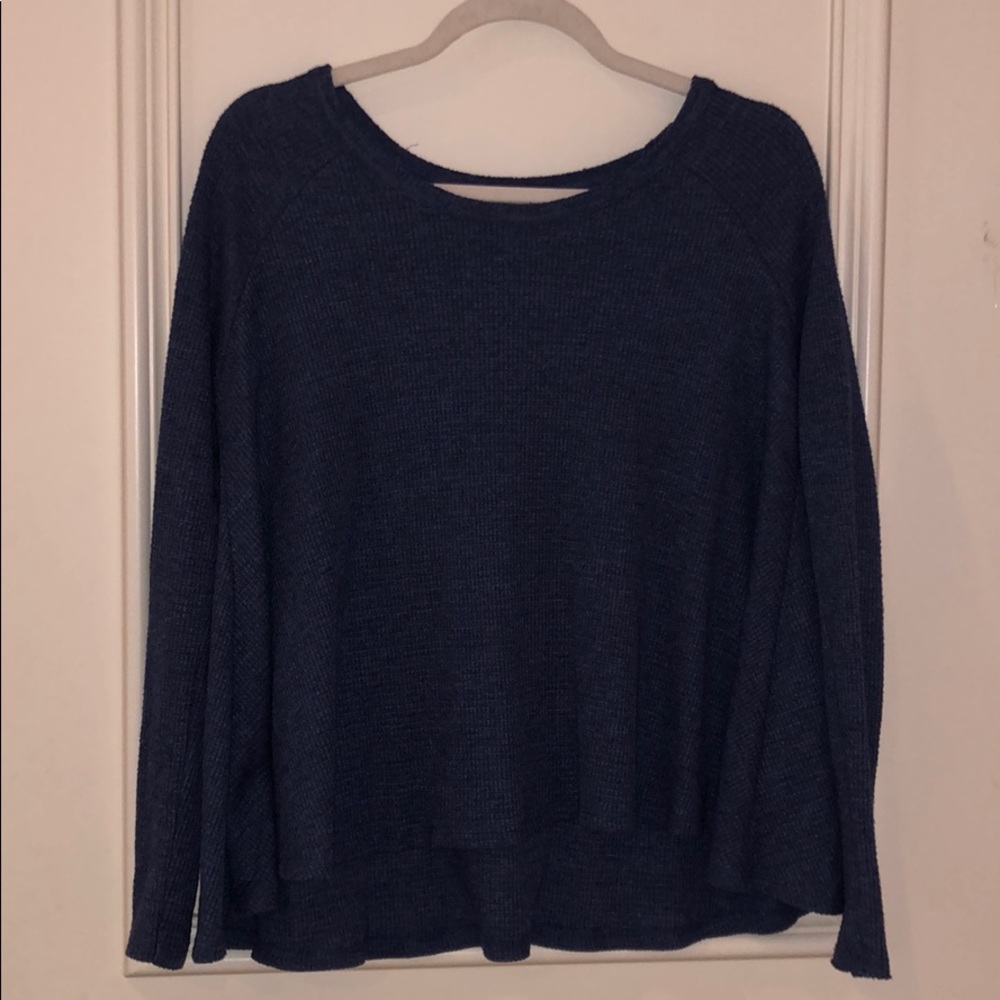 Dark Blue Waffle Top